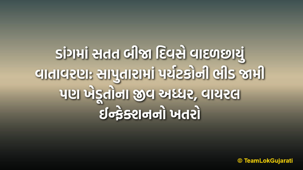 ડાંગમાં સતત બીજા દિવસે વાદળછાયું વાતાવરણ: સાપુતારામાં પર્યટકોની ભીડ જામી પણ ખેડૂતોના જીવ અધ્ધર, વાયરલ ઈન્ફેક્શનનો ખતરો | Cloudy Weather In Dang For Second Day Saputara Tourists Influx Increases But Farmers Worried