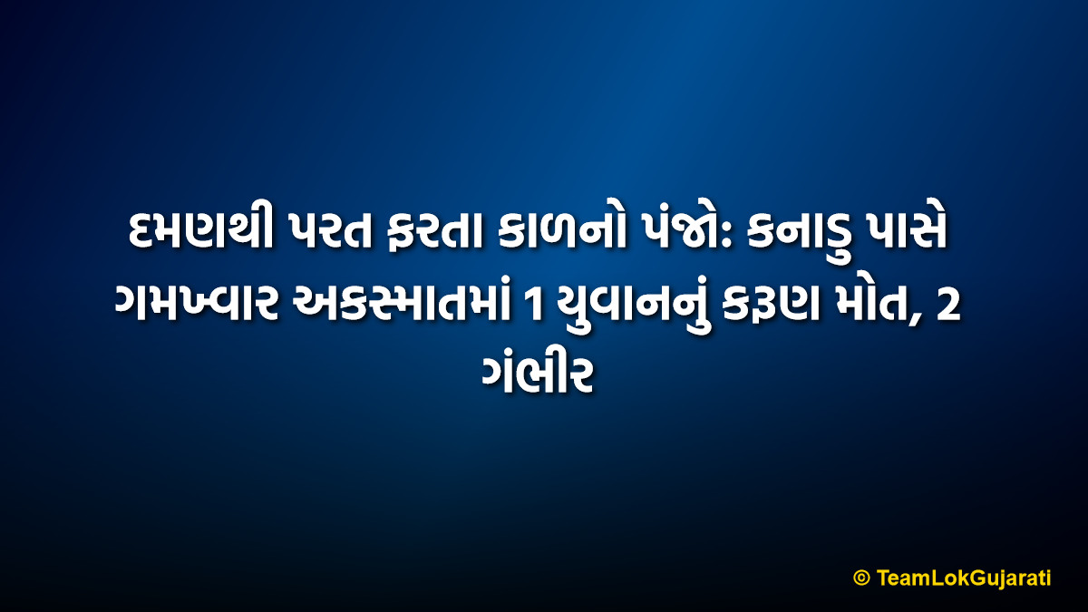 દમણથી પરત ફરતા કાળનો પંજો: કનાડુ પાસે ગમખ્વાર અકસ્માતમાં 1 યુવાનનું કરૂણ મોત, 2 ગંભીર | Fatal Daman Umargam Road Accident: Heartbreaking News