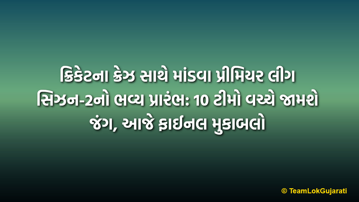 ક્રિકેટના ક્રેઝ સાથે માંડવા પ્રીમિયર લીગ સિઝન-2નો ભવ્ય પ્રારંભ: 10 ટીમો વચ્ચે જામશે જંગ, આજે ફાઈનલ મુકાબલો | Mandva Premier League Season-2 kicks off with 10 teams, grand finale today