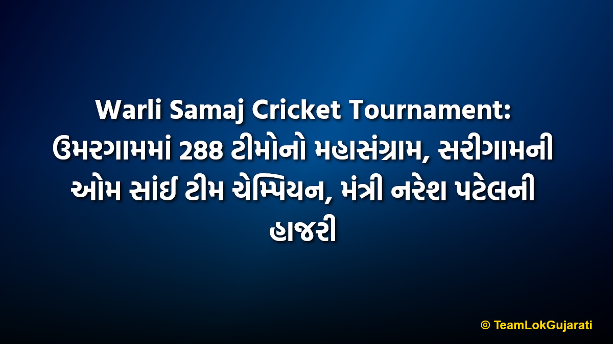 Warli Samaj Cricket Tournament: ઉમરગામમાં 288 ટીમોનો મહાસંગ્રામ, સરીગામની ઓમ સાંઈ ટીમ ચેમ્પિયન, મંત્રી નરેશ પટેલની હાજરી