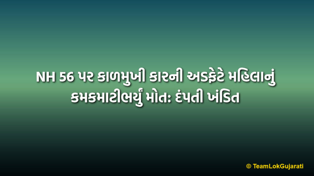 NH 56 પર કાળમુખી કારની અડફેટે મહિલાનું કમકમાટીભર્યું મોત: દંપતી ખંડિત | NH 56 Car Accident Dharampur News Update