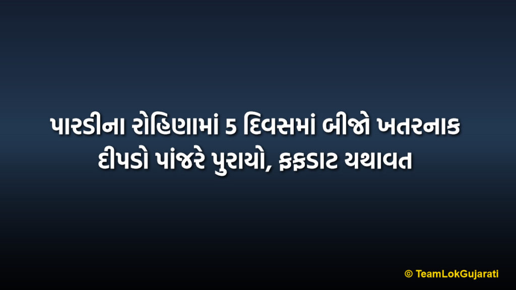 પારડીના રોહિણામાં 5 દિવસમાં બીજો ખતરનાક દીપડો પાંજરે પુરાયો, ફફડાટ યથાવત | Second Leopard Trapped in Pardi: 2 Predators Caught in 5 Days