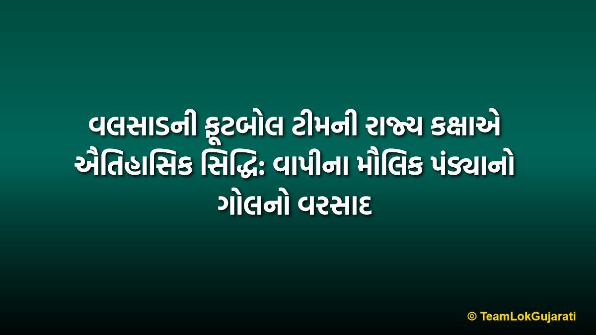 વલસાડની ફૂટબોલ ટીમની રાજ્ય કક્ષાએ ઐતિહાસિક સિદ્ધિ: વાપીના મૌલિક પંડ્યાનો ગોલનો વરસાદ | Valsad Team Wins Bronze in State Football Tournament
