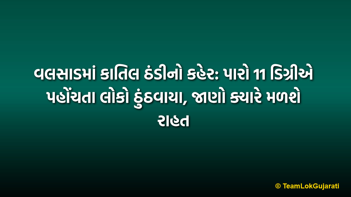 વલસાડમાં કાતિલ ઠંડીનો કહેર: પારો 11 ડિગ્રીએ પહોંચતા લોકો ઠુંઠવાયા, જાણો ક્યારે મળશે રાહત | Valsad Winter Cold Wave: Temperature Drops to 11 Degrees Shivering Residents