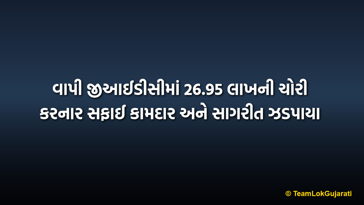 વાપી જીઆઈડીસીમાં 26.95 લાખની ચોરી કરનાર સફાઈ કામદાર અને સાગરીત ઝડપાયા | Vapi GIDC Burglary Case Solved and Two Arrested by Police