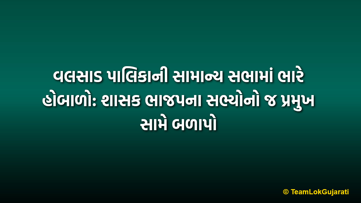 વલસાડ પાલિકાની સામાન્ય સભામાં ભારે હોબાળો: શાસક ભાજપના સભ્યોનો જ પ્રમુખ સામે બળાપો | Chaos in Valsad Municipality General Board Meeting: BJP Members Slam President Over Inaction