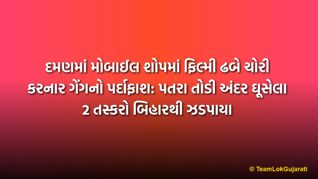 દમણમાં મોબાઈલ શોપમાં ફિલ્મી ઢબે ચોરી કરનાર ગેંગનો પર્દાફાશ: પતરા તોડી અંદર ઘૂસેલા 2 તસ્કરો બિહારથી ઝડપાયા | Daman Mobile Shop Burglary Solved: 2 Thieves Arrested, Stolen Phones Recovered from Bihar
