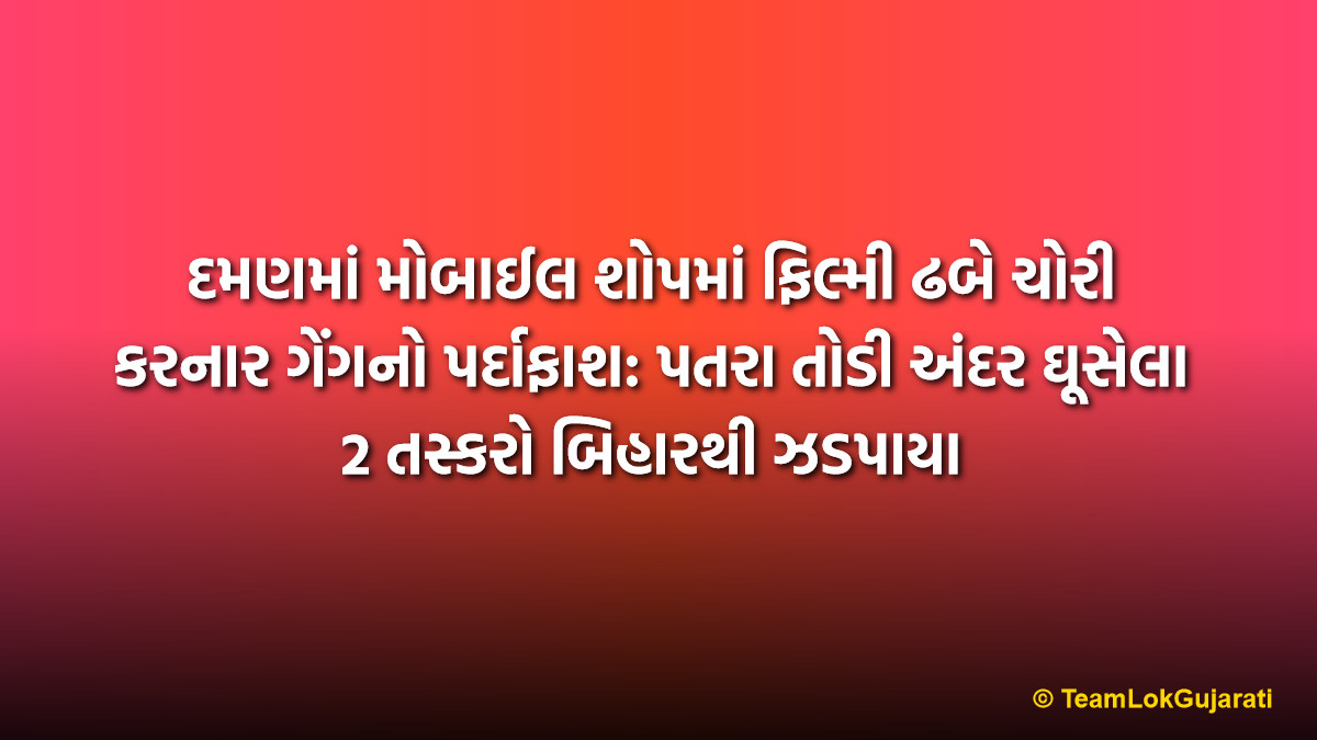 દમણમાં મોબાઈલ શોપમાં ફિલ્મી ઢબે ચોરી કરનાર ગેંગનો પર્દાફાશ: પતરા તોડી અંદર ઘૂસેલા 2 તસ્કરો બિહારથી ઝડપાયા | Daman Mobile Shop Burglary Solved: 2 Thieves Arrested, Stolen Phones Recovered from Bihar