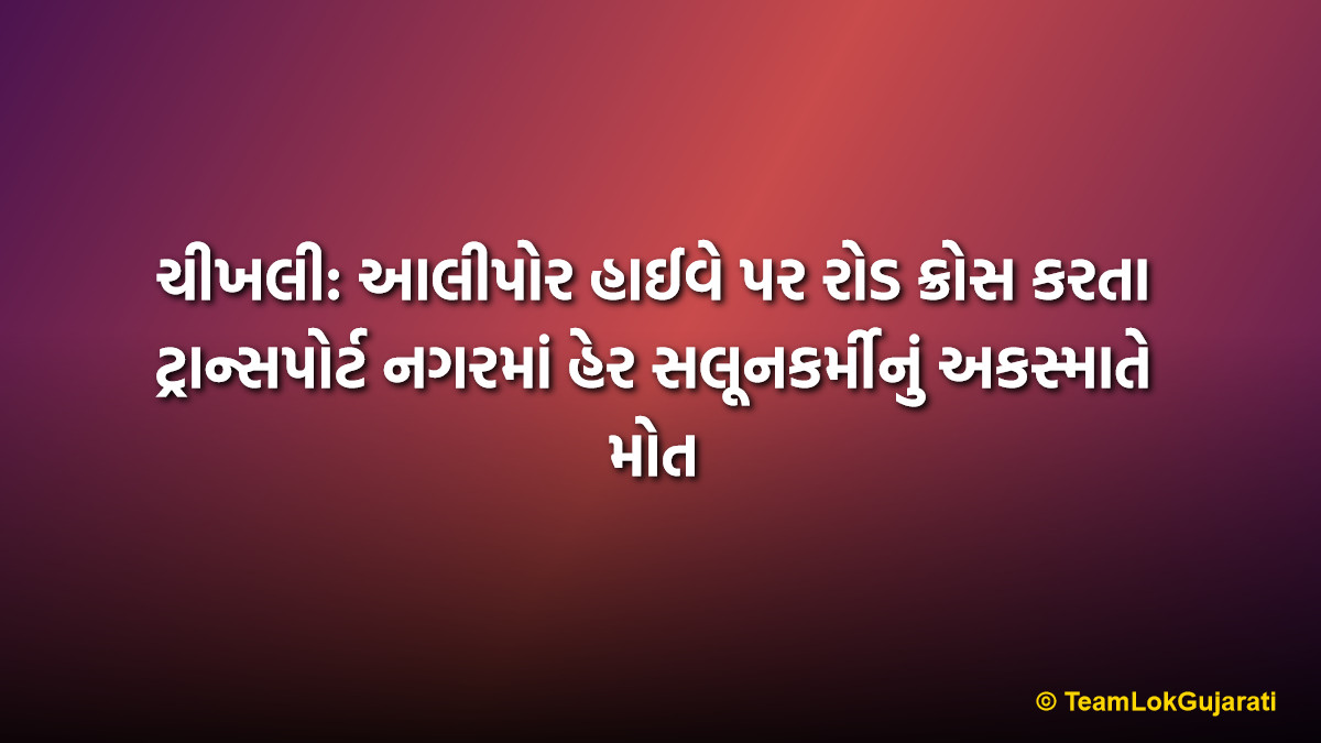 ચીખલી: આલીપોર હાઈવે પર રોડ ક્રોસ કરતા ટ્રાન્સપોર્ટ નગરમાં હેર સલૂનકર્મીનું અકસ્માતે મોત | Fatal Accident On Alipore Highway: Hair Salon Worker From UP Killed By Unknown Vehicle