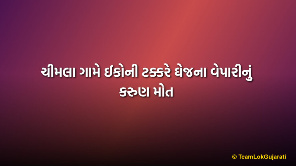 ચીમલા ગામે ઈકોની ટક્કરે ઘેજના વેપારીનું કરુણ મોત | Ghej Merchant Death Accident Chimla Village Chikhli