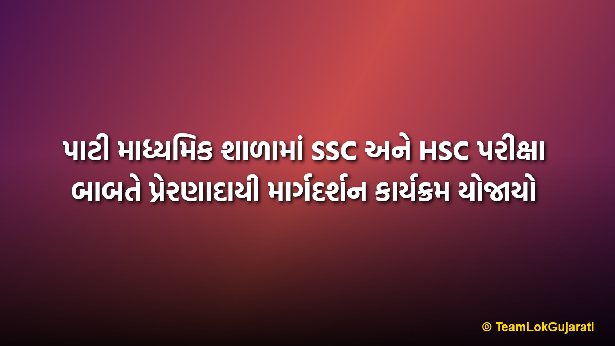 પાટી માધ્યમિક શાળામાં SSC અને HSC પરીક્ષા બાબતે પ્રેરણાદાયી માર્ગદર્શન કાર્યક્રમ યોજાયો | Guidance program for SSC and HSC exams at Pati Secondary School