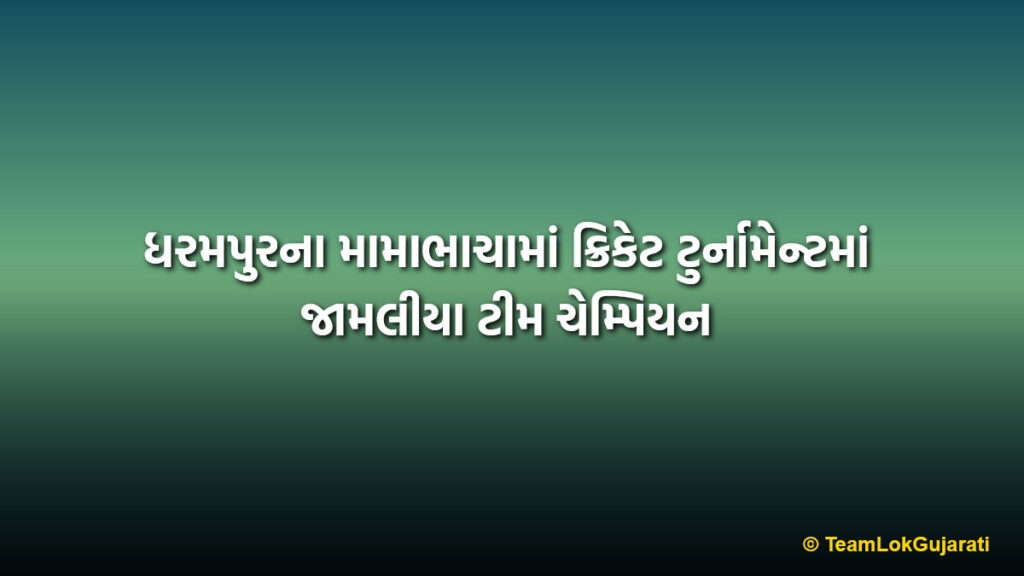 ધરમપુરના મામાભાચામાં ક્રિકેટ ટુર્નામેન્ટમાં જામલીયા ટીમ ચેમ્પિયન | Jamliya Team Champion In Dharampur Mamabhacha Cricket Tournament