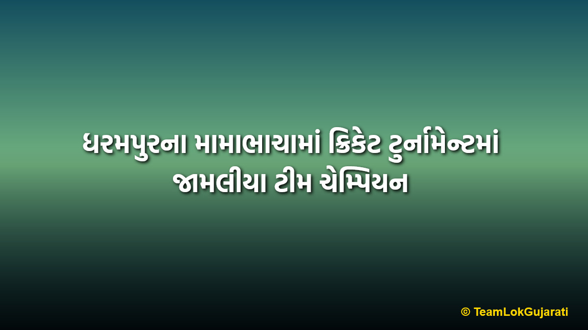 ધરમપુરના મામાભાચામાં ક્રિકેટ ટુર્નામેન્ટમાં જામલીયા ટીમ ચેમ્પિયન | Jamliya Team Champion In Dharampur Mamabhacha Cricket Tournament