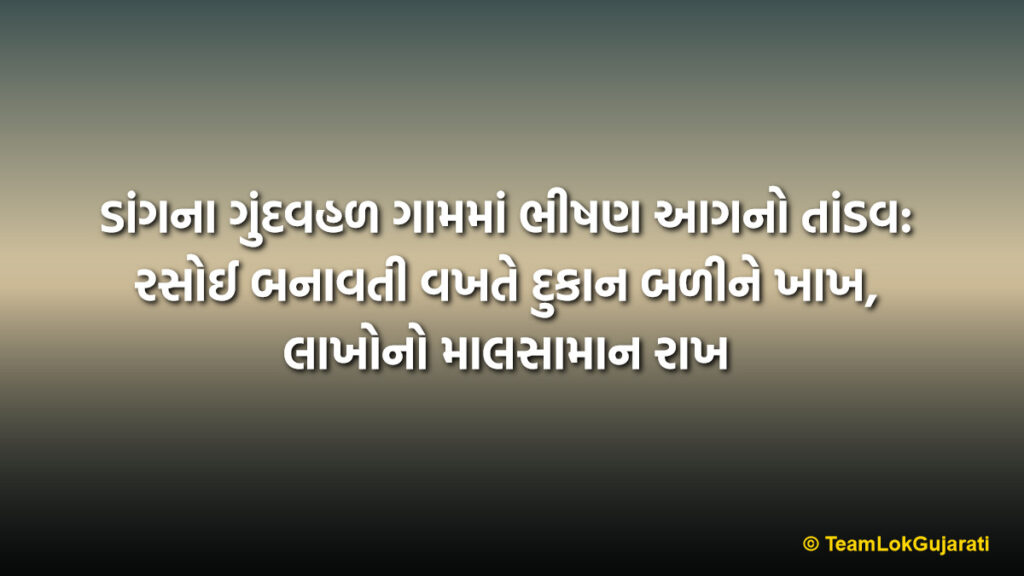 ડાંગના ગુંદવહળ ગામમાં ભીષણ આગનો તાંડવ: રસોઈ બનાવતી વખતે દુકાન બળીને ખાખ, લાખોનો માલસામાન રાખ | Massive Fire Breaks Out At Shop In Gundvahals Dang: Furniture And Goods Worth Lakhs Destroyed