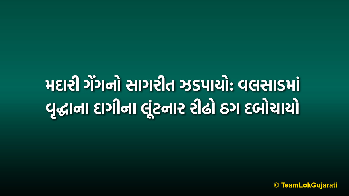 મદારી ગેંગનો સાગરીત ઝડપાયો: વલસાડમાં વૃદ્ધાના દાગીના લૂંટનાર રીઢો ઠગ દબોચાયો