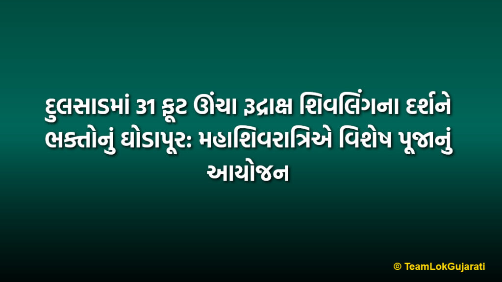 દુલસાડમાં 31 ફૂટ ઊંચા રૂદ્રાક્ષ શિવલિંગના દર્શને ભક્તોનું ઘોડાપૂર: મહાશિવરાત્રિએ વિશેષ પૂજાનું આયોજન
