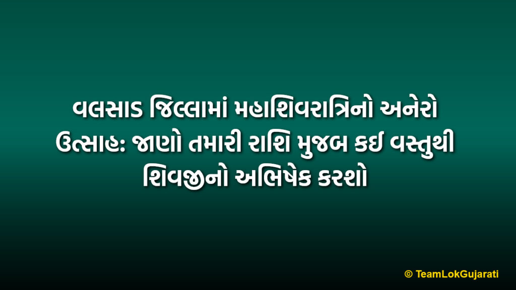 વલસાડ જિલ્લામાં મહાશિવરાત્રિનો અનેરો ઉત્સાહ: જાણો તમારી રાશિ મુજબ કઈ વસ્તુથી શિવજીનો અભિષેક કરશો