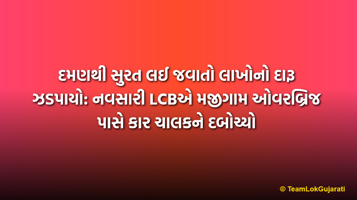 દમણથી સુરત લઈ જવાતો લાખોનો દારૂ ઝડપાયો: નવસારી LCBએ મજીગામ ઓવરબ્રિજ પાસે કાર ચાલકને દબોચ્યો
