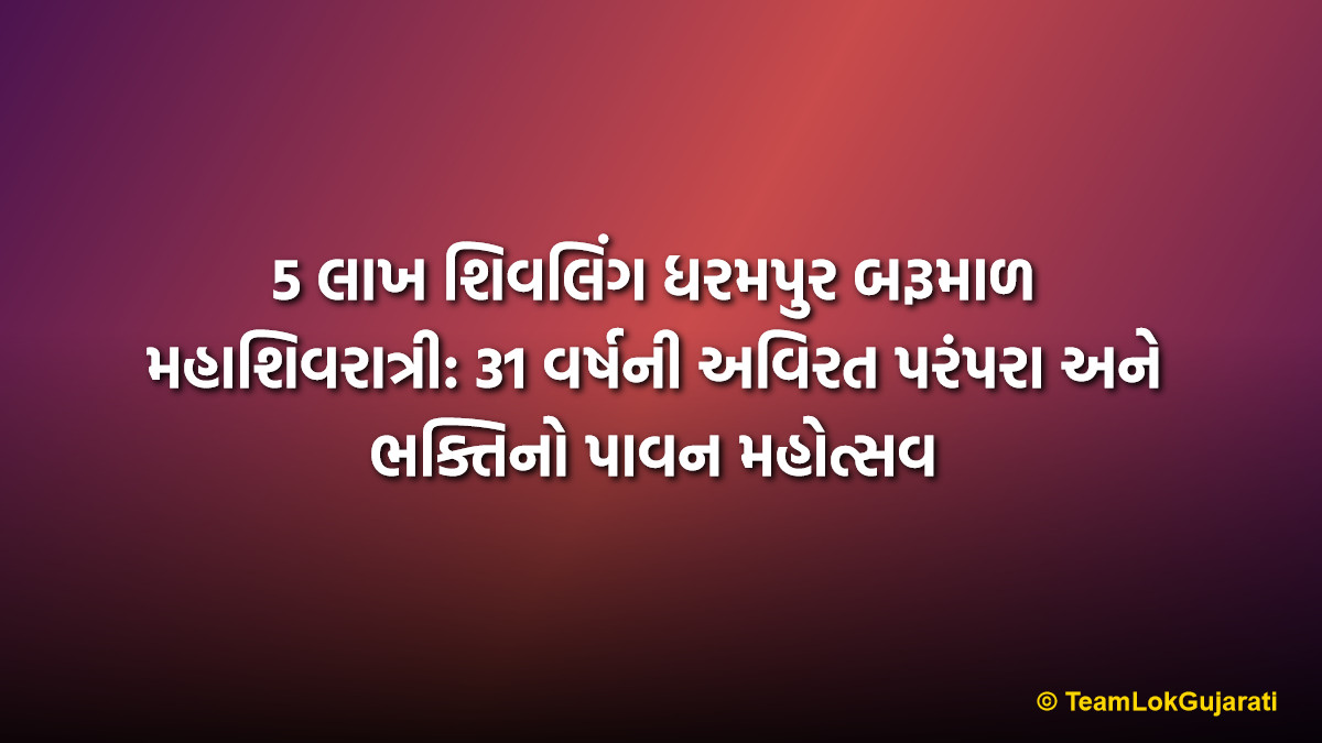 5 લાખ શિવલિંગ ધરમપુર બરૂમાળ મહાશિવરાત્રી: 31 વર્ષની અવિરત પરંપરા અને ભક્તિનો પાવન મહોત્સવ