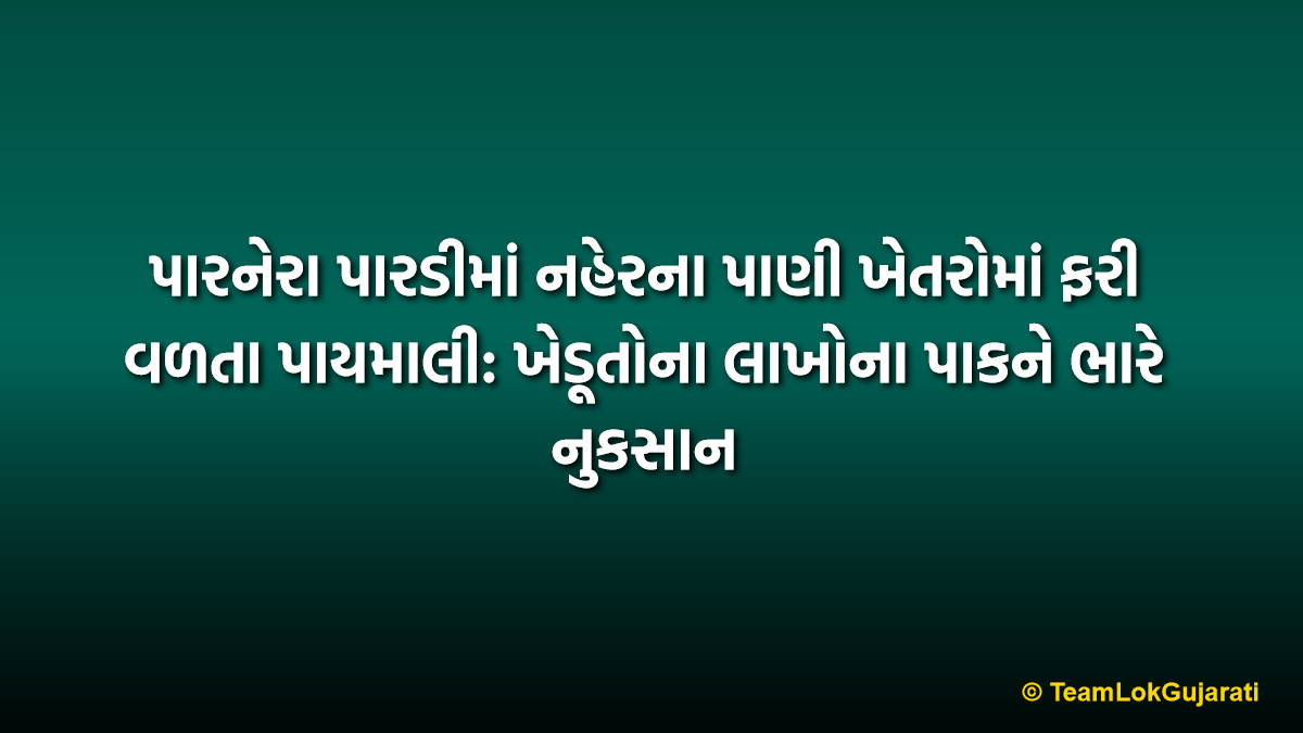પારનેરા પારડીમાં નહેરના પાણી ખેતરોમાં ફરી વળતા પાયમાલી: ખેડૂતોના લાખોના પાકને ભારે નુકસાન
