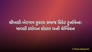 ચીખલી-ખેરગામ કુકણા સમાજ ક્રિકેટ ટુર્નામેન્ટ: માવલી ઇલેવન ઘોલાર બની ચેમ્પિયન