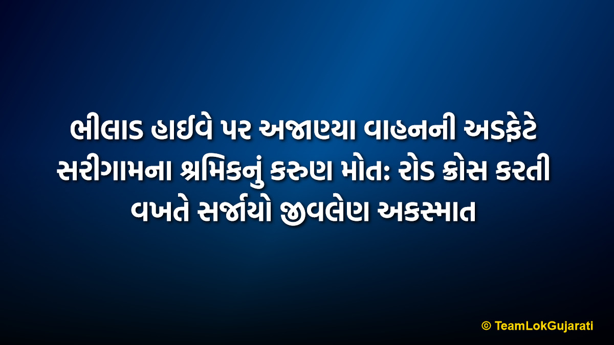 ભીલાડ હાઈવે પર અજાણ્યા વાહનની અડફેટે સરીગામના શ્રમિકનું કરુણ મોત: રોડ ક્રોસ કરતી વખતે સર્જાયો જીવલેણ અકસ્માત | Sarigam Laborer Killed in Hit and Run Accident on Bhilad National Highway 48