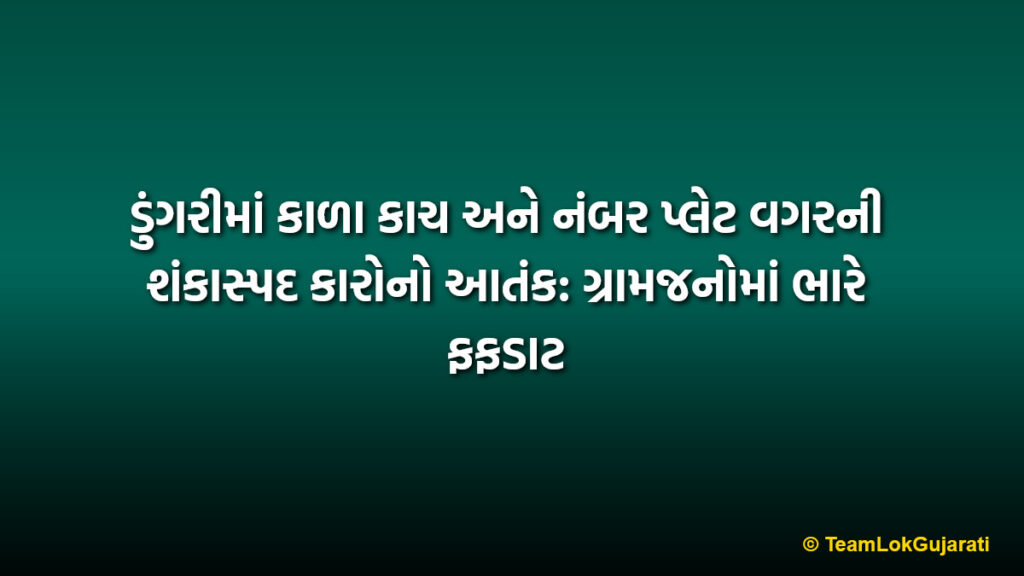 ડુંગરીમાં કાળા કાચ અને નંબર પ્લેટ વગરની શંકાસ્પદ કારોનો આતંક: ગ્રામજનોમાં ભારે ફફડાટ | Suspicious Black Tinted Cars Without Number Plates Spread Fear in Dungri: Police Action Demanded