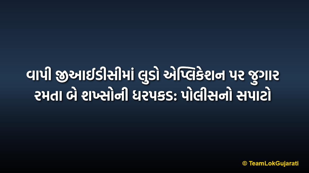 વાપી જીઆઈડીસીમાં લુડો એપ્લિકેશન પર જુગાર રમતા બે શખ્સોની ધરપકડ: પોલીસનો સપાટો | Two Arrested Playing Gambling On Ludo App In Vapi GIDC: Police Action
