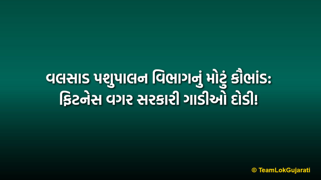 વલસાડ પશુપાલન વિભાગનું મોટું કૌભાંડ: ફિટનેસ વગર સરકારી ગાડીઓ દોડી! | Valsad Animal Husbandry Department Scam: Govt vehicles running without fitness
