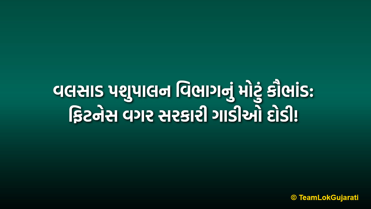 વલસાડ પશુપાલન વિભાગનું મોટું કૌભાંડ: ફિટનેસ વગર સરકારી ગાડીઓ દોડી! | Valsad Animal Husbandry Department Scam: Govt vehicles running without fitness