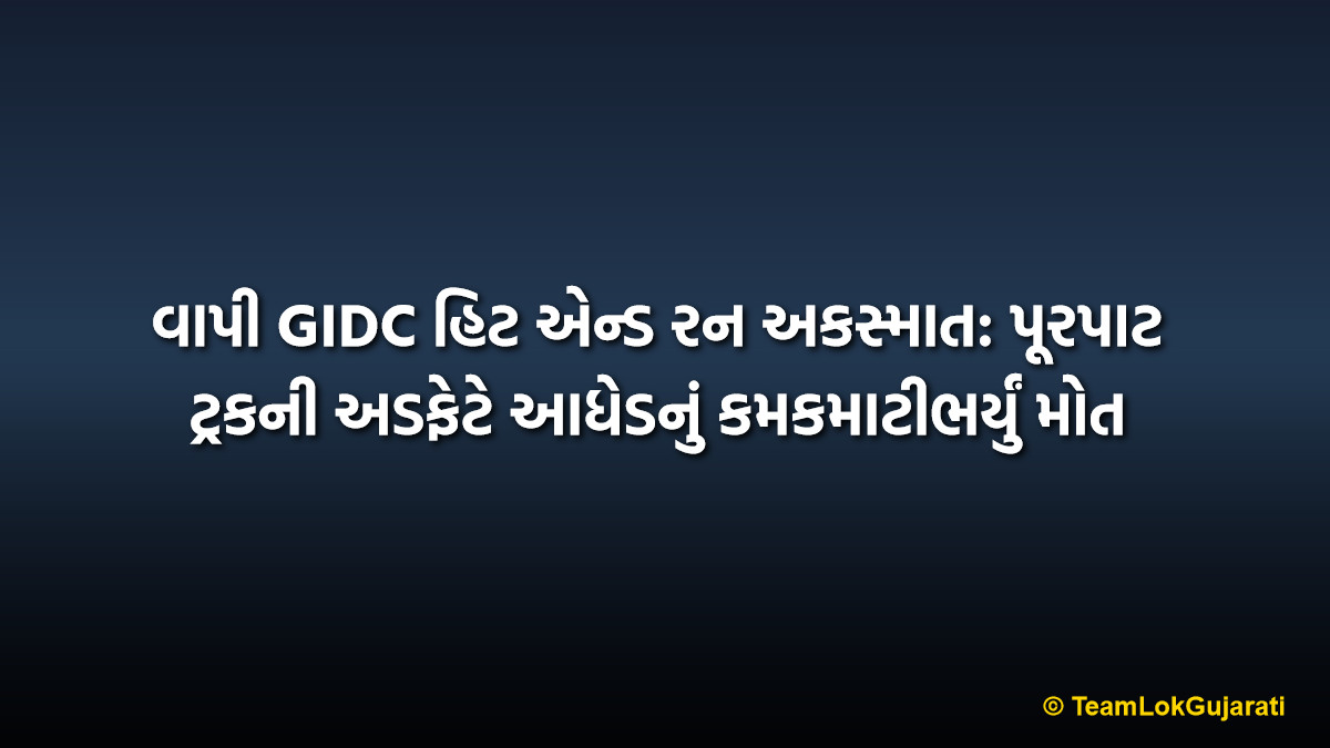 વાપી GIDC હિટ એન્ડ રન અકસ્માત: પૂરપાટ ટ્રકની અડફેટે આધેડનું કમકમાટીભર્યું મોત | Vapi GIDC Hit and Run Accident: Speeding Truck Kills 53-Year-Old Worker